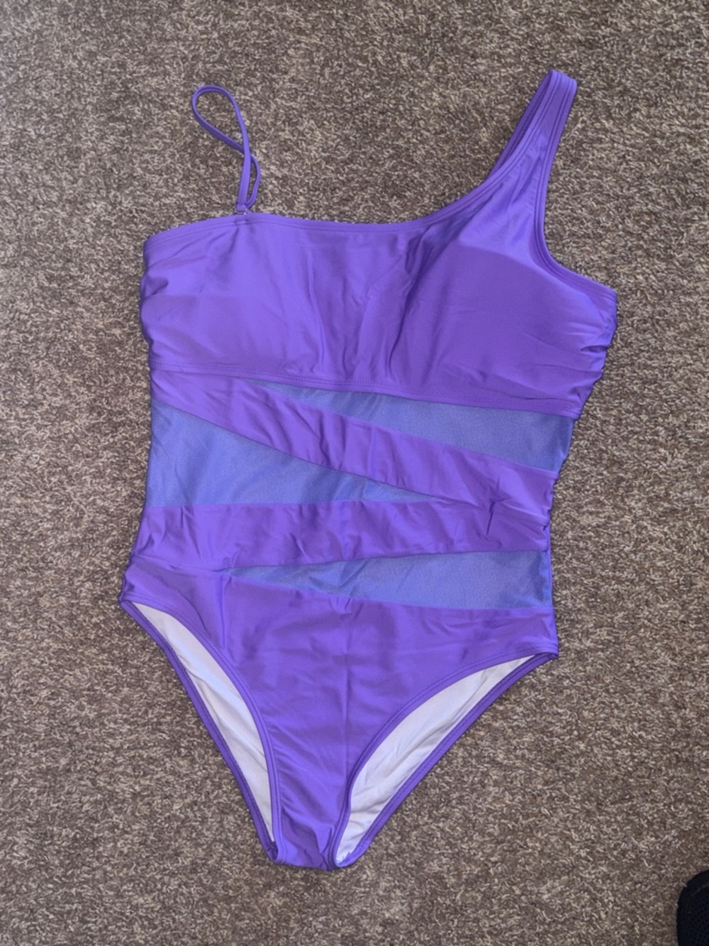 Pink Lily One-Shoulder Purple One-Piece Swimsuit